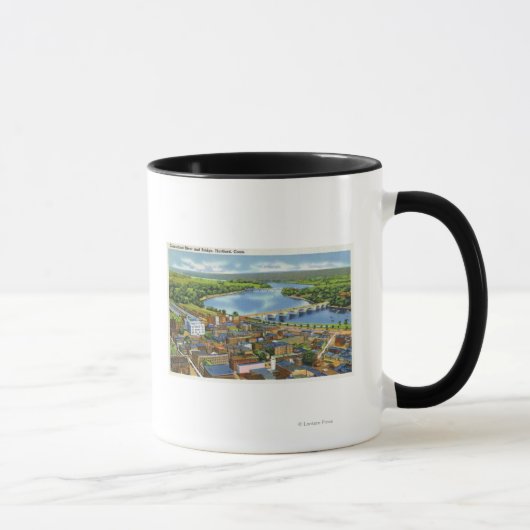 Mug Vue aérienne de la ville et du Connecticut (Droite)