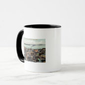Mug Vue aérienne de la ville et du port (Devant gauche)