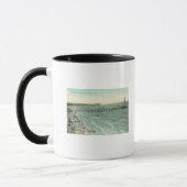 Mug Vue aérienne de San Mateo Beach et Pier (Gauche)