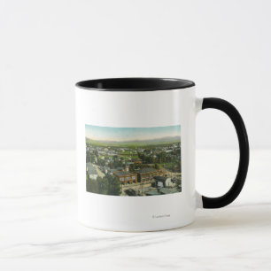 Mug Vue aérienne de ville, de caserne de pompiers et