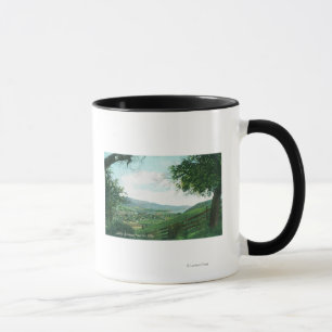 Mug Vue aérienne de ville des collines