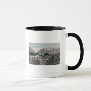 Mug Vue aérienne d'été du CityValdez, AK