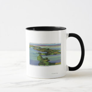 Mug Vue aérienne du lac, du NY et du Séparation VT