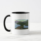 Mug Vue aérienne du lac Placid et du lac Mirror (Gauche)