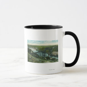 Mug Vue aérienne du ruisseau Rondout et du pont Wilbur