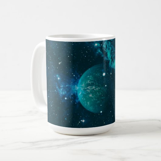 Mug Vue Blue Galactical Planet (Devant gauche)