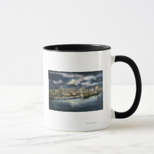 Mug Vue d'Albany Skyline la nuit