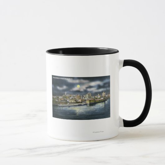 Mug Vue d'Albany Skyline la nuit (Droite)