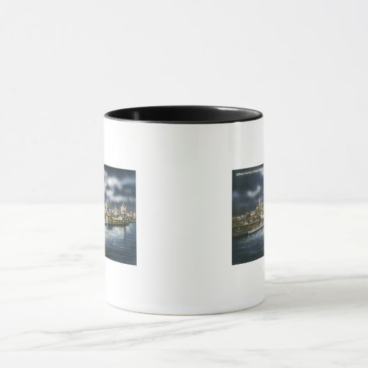 Mug Vue d'Albany Skyline la nuit (Centre)