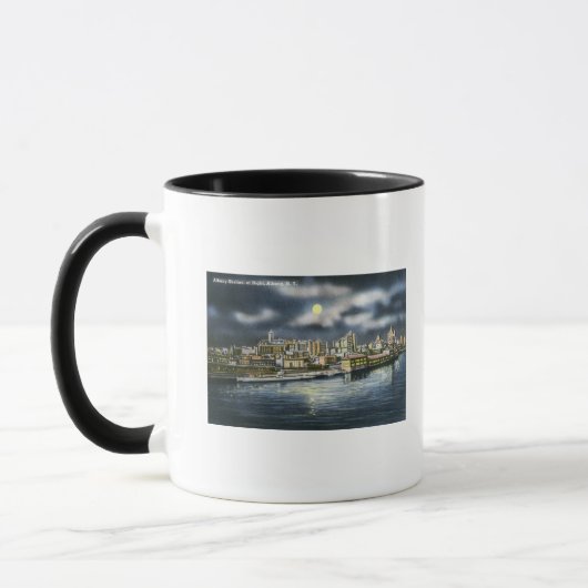 Mug Vue d'Albany Skyline la nuit (Gauche)