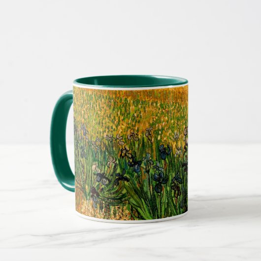 Mug Vue d'Arles avec Irises par Vincent van Gogh (Devant gauche)