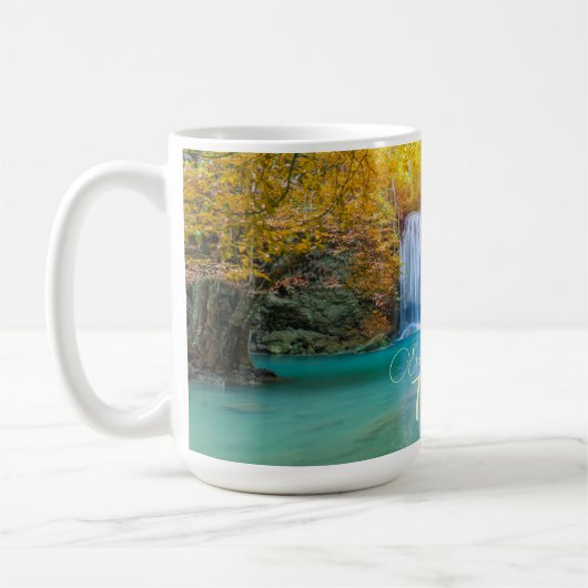 Mug Vue d'automne de la cascade d'Erawan Thaïlande (Gauche)