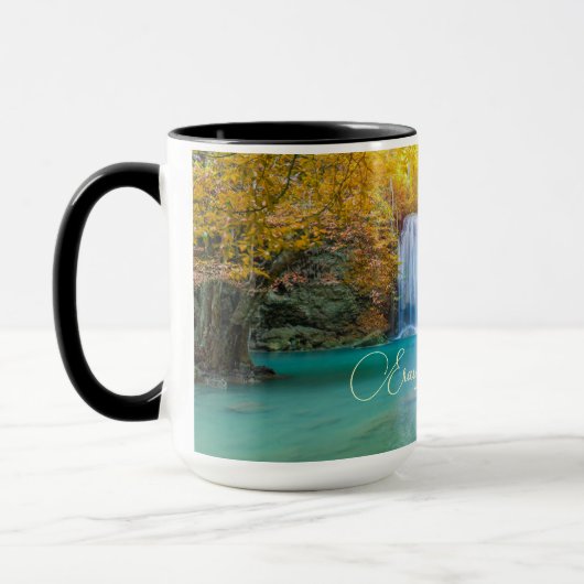 Mug Vue d'automne de la cascade d'Erawan Thaïlande (Gauche)