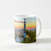 Mug Vue de Barcelone au coucher du soleil du parc (Devant droit)