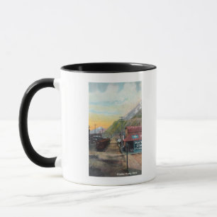 Mug Vue de Broadway et de chemin de fer CarsSkagway,