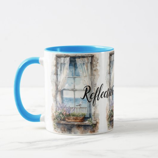 Mug Vue de fenêtre en bord de mer, scène côtière à l'a (Gauche)