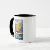Mug Vue de la Constitution des frégates, Vieux côtés (Devant gauche)