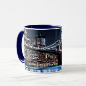 Mug Vue de la réflexion de pont de Brooklyn de New (Devant gauche)