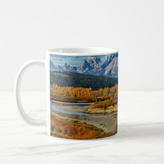 Mug Vue de la rivière Grand Teton Mountains à l'automn (Gauche)