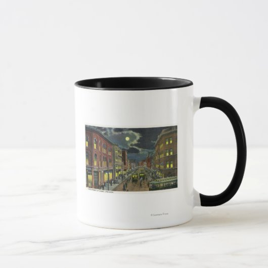 Mug Vue de la rue Lisbonne la nuit (Droite)