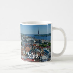 Mug Vue de la vieille ville de Riga d'en haut