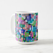 Mug Vue de la ville à la peinture Abstraite de nuit (Devant gauche)