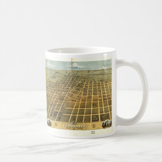 Mug Vue de l'oeil d'oiseaux de Champaign Illinois (186 (Droite)
