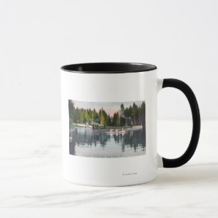 Mug Vue de parc d'Olympia de l'étang, scène de batea