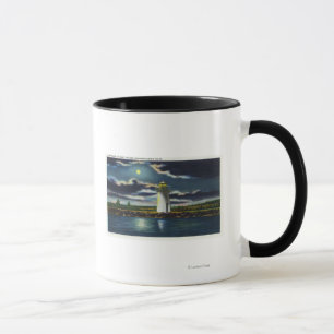 Mug Vue de phare de Cobbosseecontee de lac la nuit