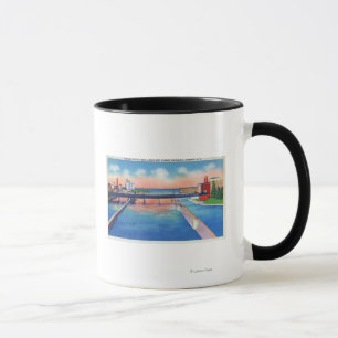 Mug Vue de rivière d'Oswego des serrures et du port de