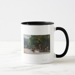 Mug Vue d'entrée à la ruelle louche, chariot de chev