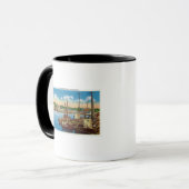 Mug Vue des bateaux de pêche au port (Devant gauche)