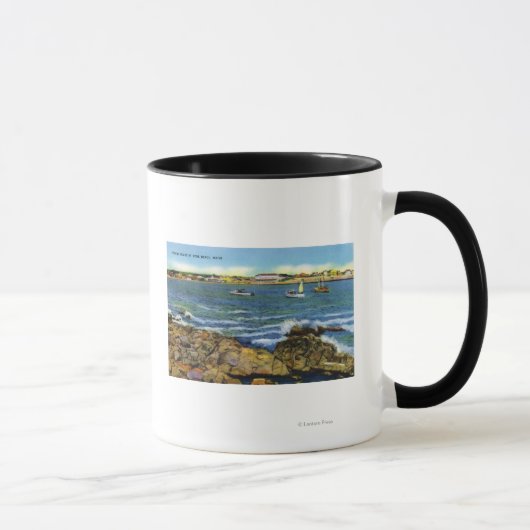 Mug Vue des bateaux de pêche de York Beach (Droite)