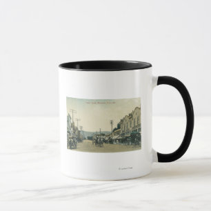 Mug Vue des chariots de cheval sur la rue de Castro