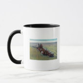 Mug Vue des fermiers récoltant avec un énorme cheval (Gauche)