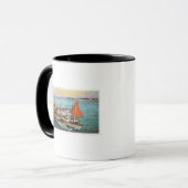 Mug Vue des gélules et des navires au quai (Devant gauche)