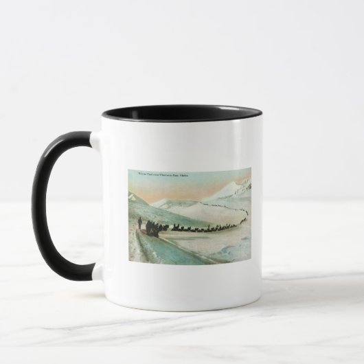 Mug Vue des grimpeurs de sentiers d'hiver (Gauche)