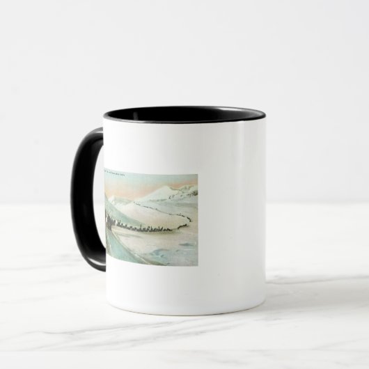 Mug Vue des grimpeurs de sentiers d'hiver (Devant gauche)