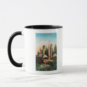 Mug Vue des tombes et des totempoles indiens