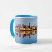 Mug Vue d'horizon de Chicago avec la réflexion (Devant gauche)