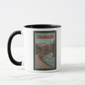 Mug Vue du train le long de la rivière - Affiche de vo (Gauche)
