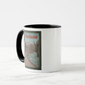 Mug Vue du train le long de la rivière - Affiche de vo (Devant gauche)