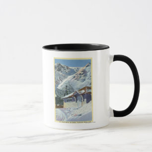 Mug Vue d'un abri de ski du Service forestier américai