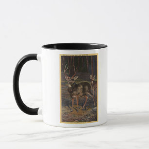 Mug Vue d'un mâle et d'une daine sauvages