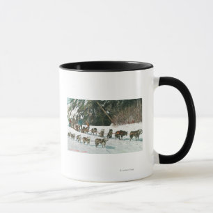 Mug Vue d'une équipe enrouée de Chien-Traîneau
