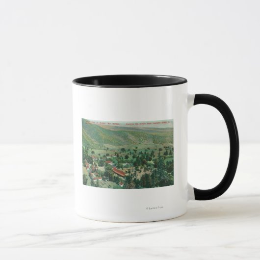 Mug Vue extérieure des sources thermales et jardins de (Droite)