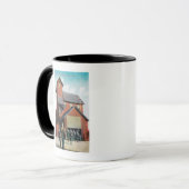 Mug Vue extérieure d'une mine, travailleurs sortant (Devant gauche)