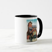 Mug Vue extérieure d'une mine, travailleurs sortant (Devant droit)