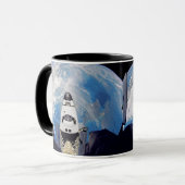 Mug Vue Fish Eye de la navette spatiale Atlantis en or (Devant gauche)