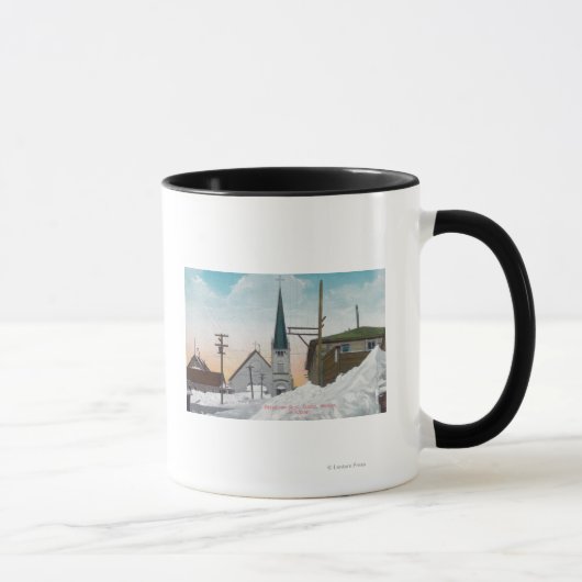 Mug Vue hivernale de l'avenue Steadman couverte de nei (Droite)